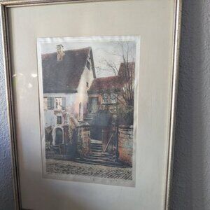 Vintage print on canvas. Rothenburg - Kirchnerwohnung, Germany
